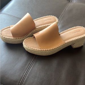 Soludos Shoes | Soludos Laguna Camel Tan Leather Espadrille Heeled Mule Sandals